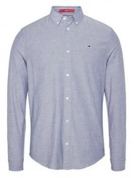 Image of Tommy Jeans Tjm Slim Stretch Fit Oxford Shirt - Twilight Navy