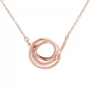 Image of Ladies Karen Millen Rose Gold Plated Crystal Ribbon Pendant