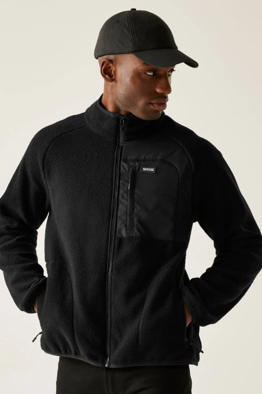 Image of Regatta Regatta Men Frankie Borg Full-Zip Insulating Fleece in Jet Black Size: X-Large Jet Black XL Male 5063516104148