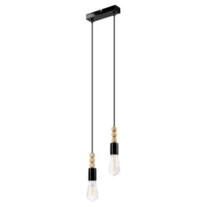 Image of Simon Cluster Pendant Ceiling Light Black, 2x E27