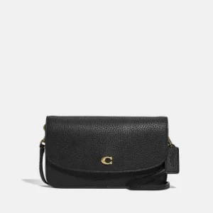 Image of Coach Womens Polished Pebble Leather Hayden Cross Body Bag -Black