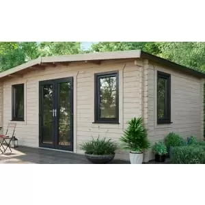 Image of Power Sheds 12 x 18ft Central Doors Apex Chalet Log Cabin