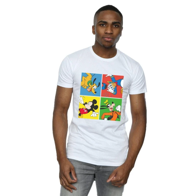 Image of Disney Men Mickey Mouse Friends T-Shirt in White Size: Small White S Male 5057955977876
