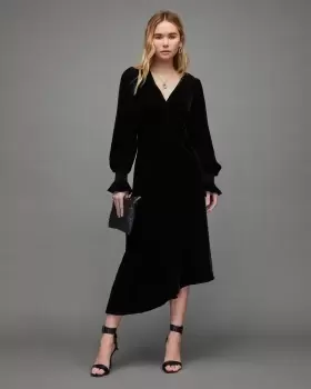 Image of AllSaints Naomi Velvet Dress