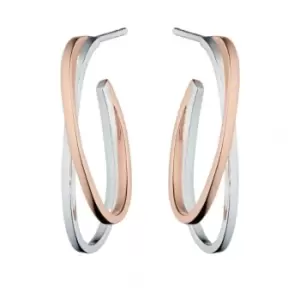 Image of Rose Gold Plated Modernist Double Hoop Earrings E5194