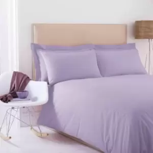 Image of Poetry Plain Dye 144 Thread Count Combed Yarns Lilac Single Duvet Cover Set - Purple - Charlotte Thomas