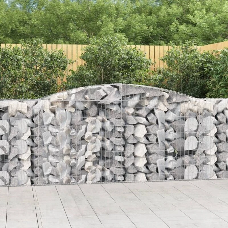 Image of VIDAXL Arched Gabion Baskets 4 pcs 400x50x100/120cm Galvanised Iron Vidaxl 8720845575816