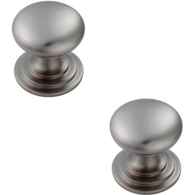 Image of Loops 2x Victorian Round Cupboard Door Knob 25mm Dia Stainless Steel Cabinet Handle Metallics unisex