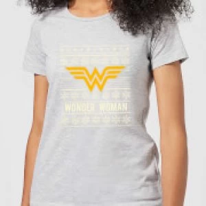 Image of DC Wonder Woman Womens Christmas T-Shirt - Grey - S