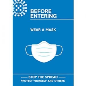 Image of Seco Health & Safety Poster Before entering, wear a mask Semi-Rigid Plastic 42 x 59.5 cm