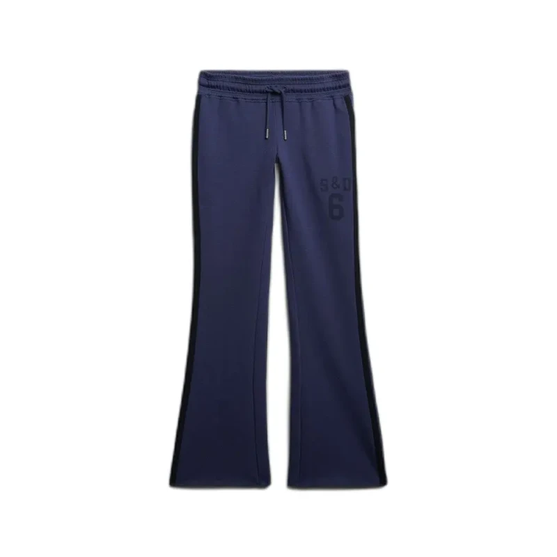 Image of Superdry Womens flared joggers Superdry Athletic Essentials Stripe Bleu Female XS