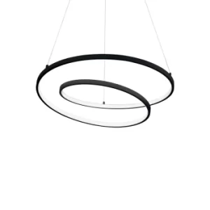 Image of Oz LED Decorative Swirl Integrated Pendant Light Black, 3000K