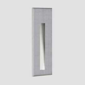 Image of LED 1 Light Outdoor Recessed Marker Wall Light Brushed Stainless Steel