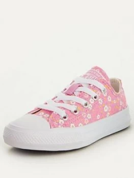 Image of Converse Chuck Taylor All Star Ox Floral Childrens Trainers - Pink/White, Size 5