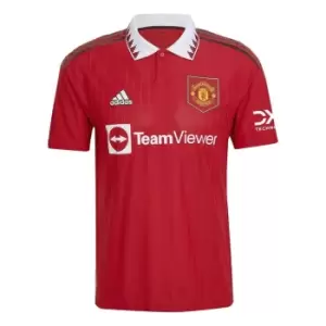 Image of adidas Manchester United FC Home Authentic Shirt 2022 2023 Mens - Red