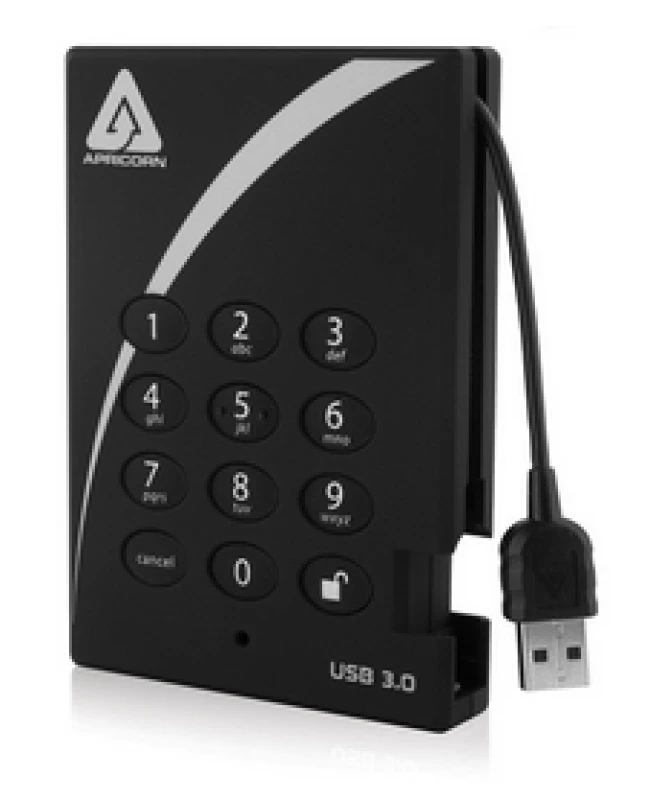 Image of Apricorn Aegis Padlock Fortress 1TB external hard drive Black