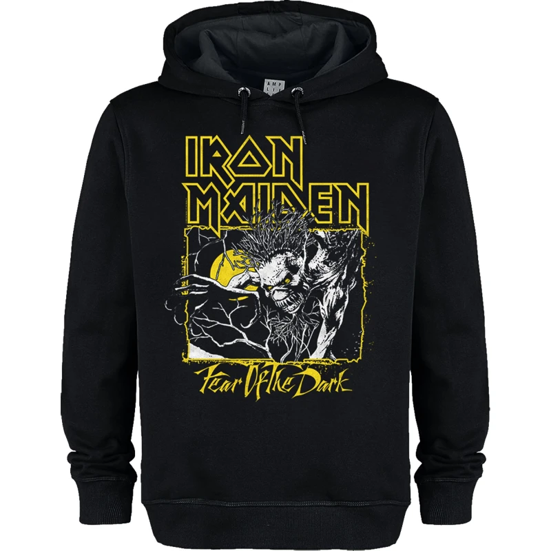 Image of Amplified Amplified Men Fear Of The Dark Iron Maiden Hoodie in Black Size: X-Small Black XS Male 5063750914299