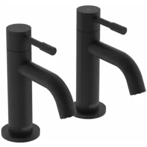 Image of Bristan - Mila Basin Taps Pair Pillar Mounted - Black