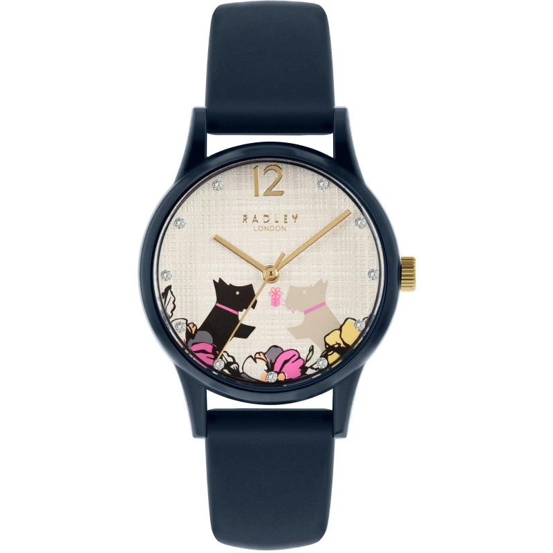 Image of Radley Say It With Flowers Ladies Navy Silicone St - Blue Blue One Size