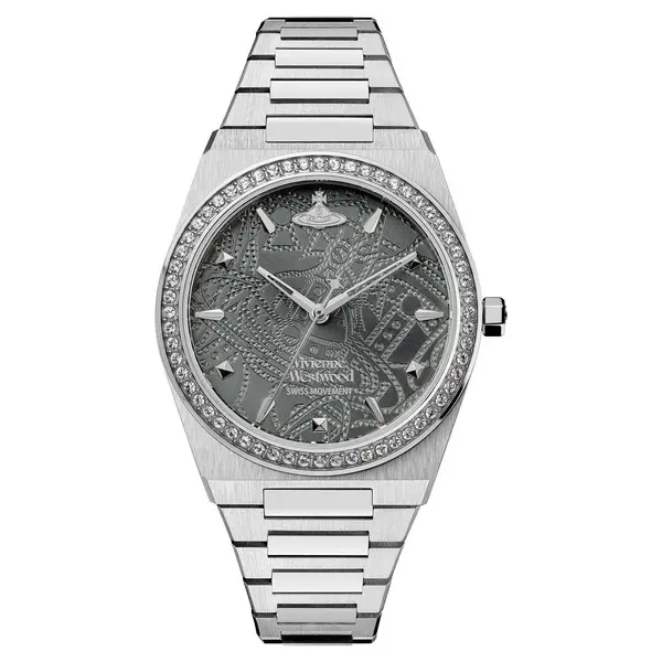 Image of Vivienne Westwood Charterhouse Grey Dial Stainless Steel Bracelet Ladies Watch VV244GYSL VV244GYSL