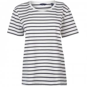 Image of Gant Gant Breton Stripe T Shirt Ladies - 433 EVENING BLU