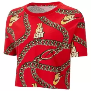 Image of Nike Dunk Crop T Shirt Ladies - Red