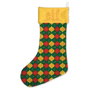 Image of Elf Baubles Pattern Christmas Stocking