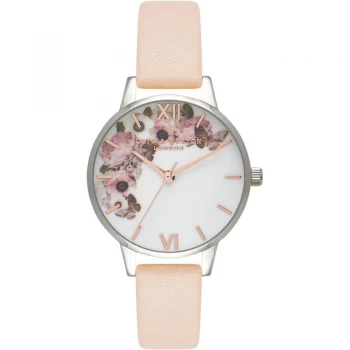 Image of Signature Floral Rose Gold Silver & Nude Peach Watch