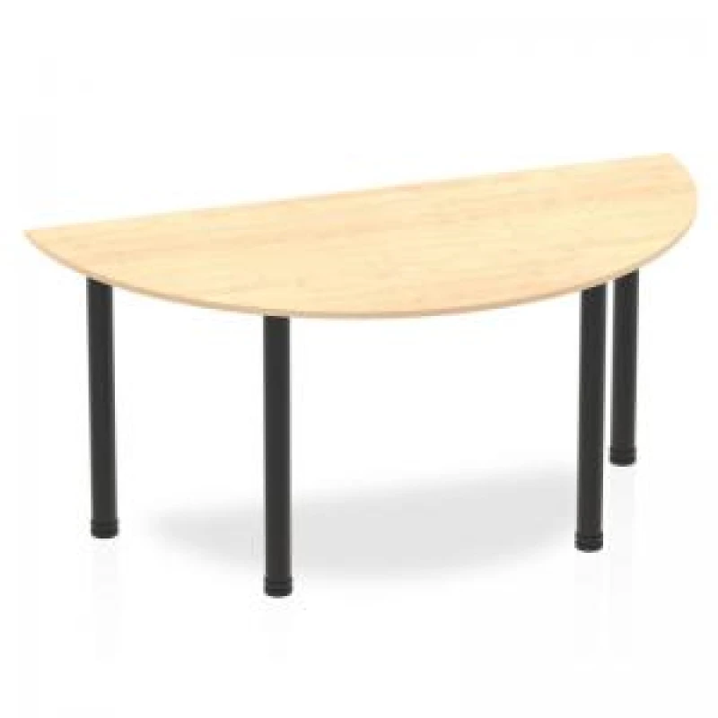 Image of Dynamic Impulse 1600mm Semi Circle Table Maple Top Black Post Leg BF00395