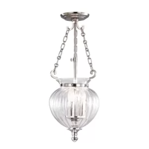Image of Finsbury Park 3 Light Small Ceiling Lantern Pendant Polished Nickel, E14