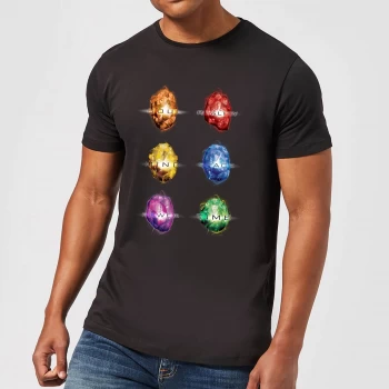 Image of Avengers Infinity Stones Mens T-Shirt - Black - 5XL