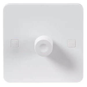 Image of KnightsBridge Pure 4mm 40-400W White 1G 2 Way 230V Electric Dimmer Switch