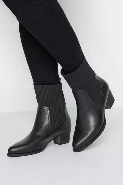 Image of Wide Fit Sock Top Line Western Heeled Boots