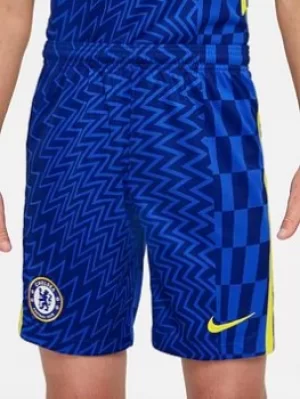 Image of Nike Chelsea Youth 21/22 Home Shorts, Blue, Size S