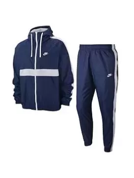 Image of Nike NSW Contrast Woven Hooded Tracksuit - Navy, Size L, Men