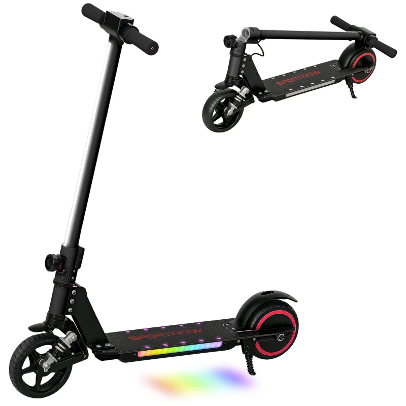Image of SPORTNOW Folding Electric Scooter w/ LED Lights & Display in Black Unisex