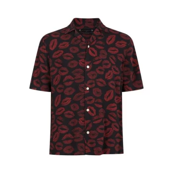 Image of AllSaints Kiss Short Sleeve Shirt - Black