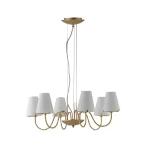 Image of Fan Europe CANTO 6 Light Chandeliers with Shades Gold 65.6x22.6cm