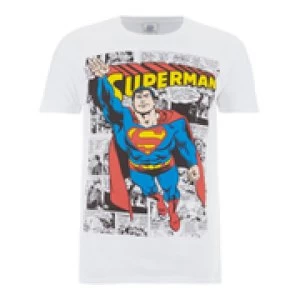 Image of DC Comics Mens Superman Comic Strip T-Shirt - White