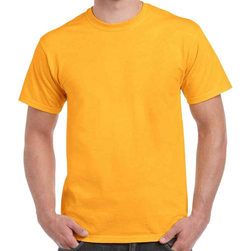 Image of Gildan Mens Heavy Cotton T-Shirt in Gold Size: 3XL Gold Male 3XL