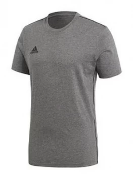 Image of adidas Mens Core 18 Tee, Dark Grey Heather, Size S, Men