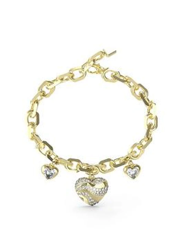 Image of Guess JUBB04500JWYGL Ladies in my Heart Linked Bracelet Jewellery