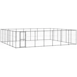 Image of Vidaxl - Outdoor Dog Kennel Steel 50.82 m² Black