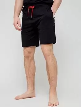 Image of HUGO Bodywear Stacked Lounge Shorts - Black, Size L, Men