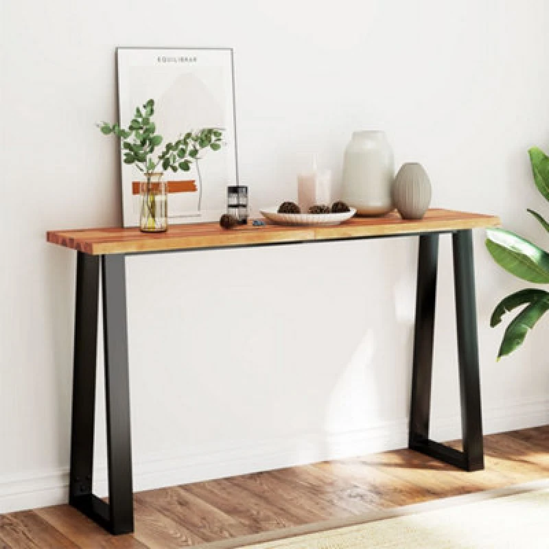 Image of VIDAXL Console Table with Live Edge 140x40x80cm Solid Wood Acacia Vidaxl 8720845913342