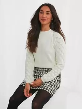 Image of Joe Browns Fancy Sleeve Jumper -winter White, Size 8, Women