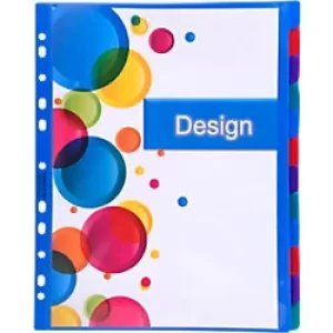 Image of Exacompta Dividers 4512E A4 Maxi 12 Part Perforated Polypropylene Blank Pack of 10