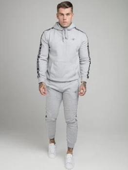 Image of SikSilk Fleece Overhead Hoodie Tracksuit - Grey Size M Men