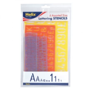 Image of Helix Lettering Stencil Set - 4 Assorted Sizes (5 Pack)