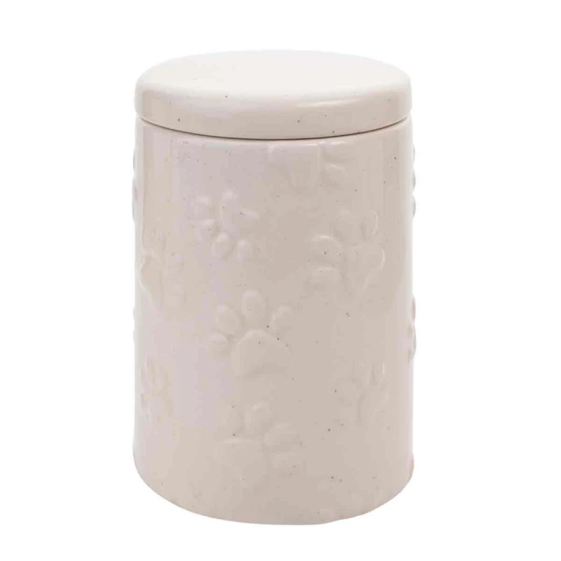 Image of Best of Breed Paw Prints Treat Jar Off White unisex